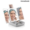 Oglinda LED pliabila 3 in 1 cu organizator de cosmetice, Panomir InnovaGoods, 38.5x33.5x29 cm