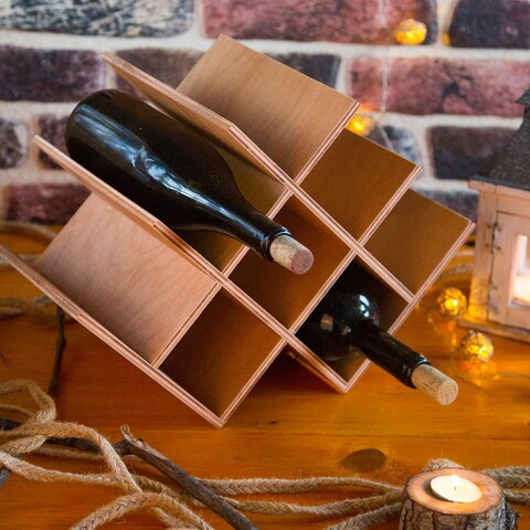 Suport pentru 8 sticle de vin up00504, forsberg, 41x22x27 cm, lemn
