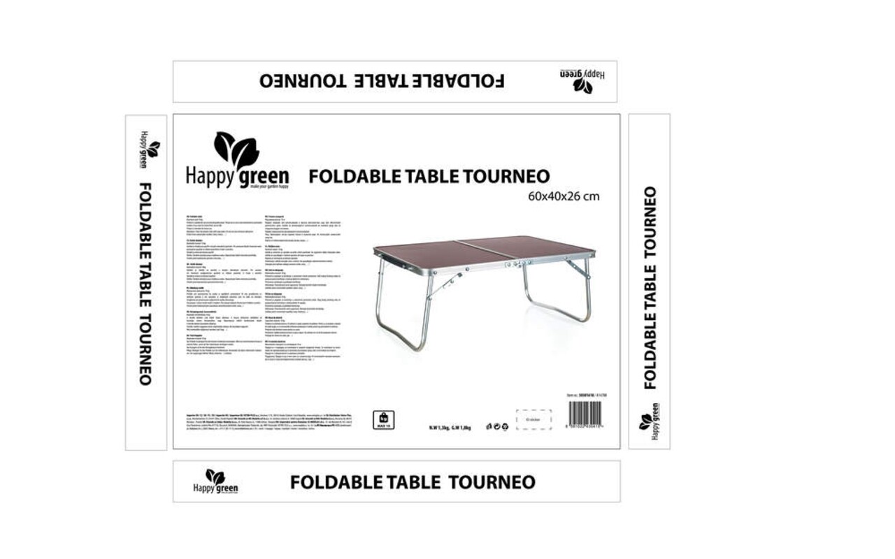 Masuta Pliabila Pentru Camping Tourneo, Happy Green, 60 X 40 X 26 Cm, Otel