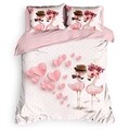 Lenjerie de pat dubla King Size, 4 piese, The Club Cotton, Amoro, bumbac ranforce, 145 TC, multicolor