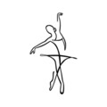 Decoratiune de perete, Ballerina 3, Metal, 70 x 41 cm, Negru