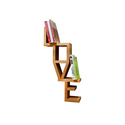 Raft de perete, massive design, love, 40x65x10 cm, nuc