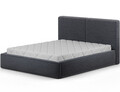 Pat tapitat cu somiera rabatabila si lada depozitare, 140x200 cm, ELTAP, Pesillo, metal/poliester, gri inchis