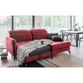 Coltar extensibil dreapta 3 locuri ELTAP, Lore-73, Lorelle, 225x160x105 cm, lemn/poliester, rosu