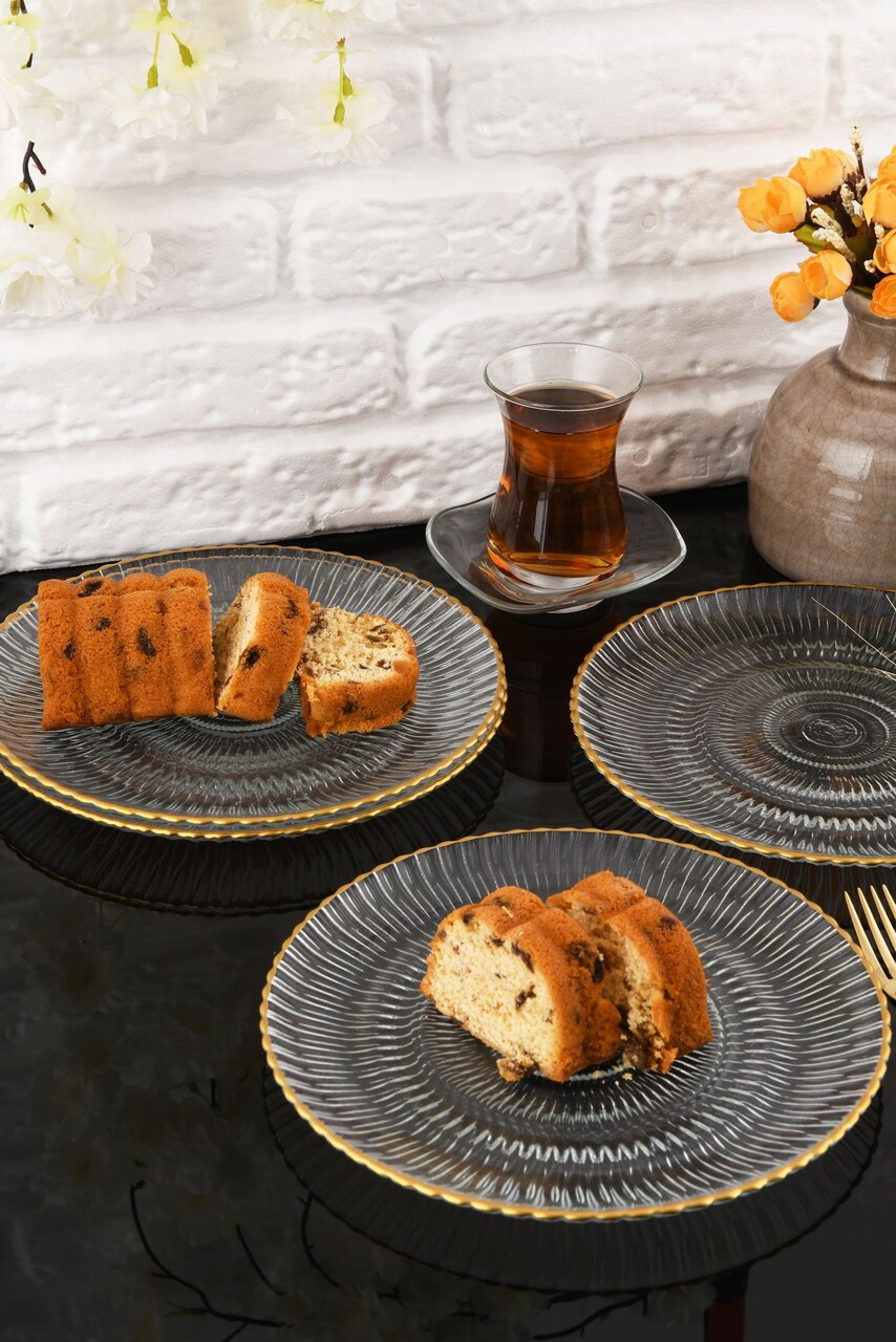 Set platouri servire desert, Hermia, 330SBL1102, Transparent - imagine 2