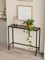 Bufet, Hanah Home, Lisa, 80x85x30 cm, Negru / Fume