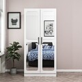 Dulap pentru haine, Minerva, Kale Chain Mirror White, 90x190x52 cm, PAL, Alb