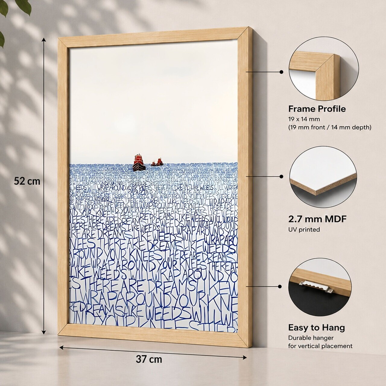 Tablou decorativ, 3752AACT-031, Fundal: 100% MDF (Grosime: 2,7 mm) Vopsire: Imprimare UV, Multicolor — imaginea 2