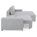 Coltar extensibil cu sezlong dreapta, Livorno, L.303 l.183/99 H.85, stofa, gri deschis