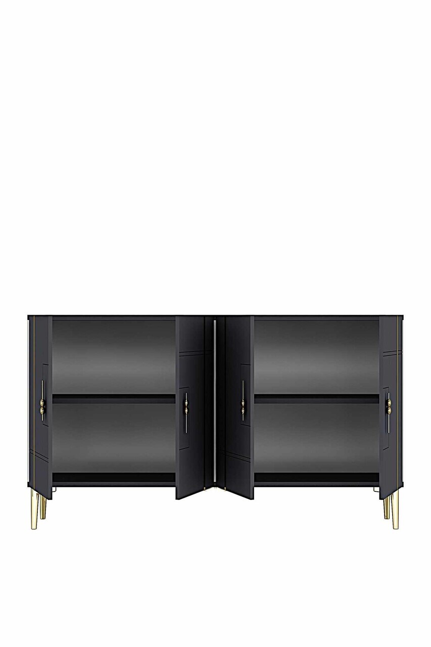 Consola, Hanah Home, Ilay 120, 120x75x32 cm, Antracit / Aur — imaginea 7