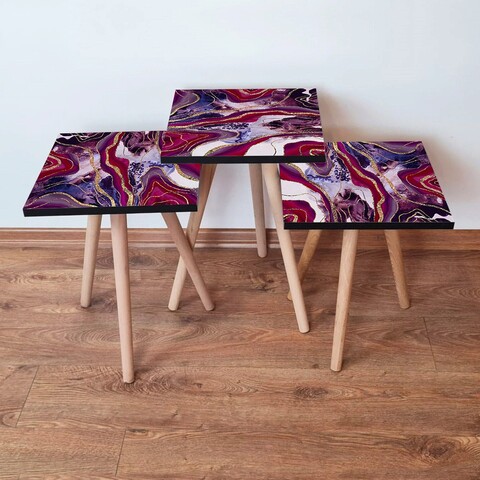 Set masute 3 piese, leona, 3shp249, multicolor