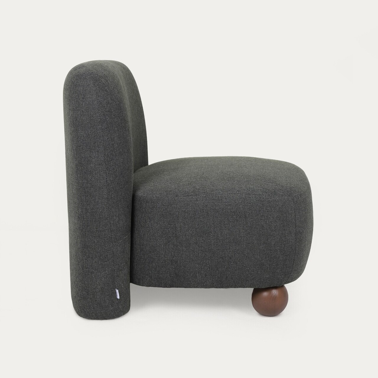 Fotoliu Norello, Homla, 77x66x77 cm, MDF/poliester, gri inchis/maro — imaginea 4