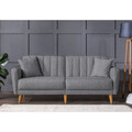Set canapea extensibilă, Unique Design, 867UNQ1582, Lemn de carpen, Gri inchis