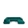 Coltar extensibil stanga 5 locuri ELTAP, Edr-105, Eduardo, 337x205x88 cm, lemn/poliester, turcoaz