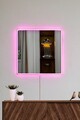 Oglinda cu Iluminare Led, Mirrorland, Square, Oglindă indestructibilă cu obturator, Roz