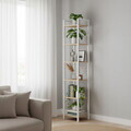 Biblioteca cu 6 niveluri, Vasagle, 39.6x30x187 cm, PAL/otel, bej/alb