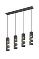 Lustra Stream, TRIO, 80x9x150 cm, 10W, 4x GU10, metal, negru mat