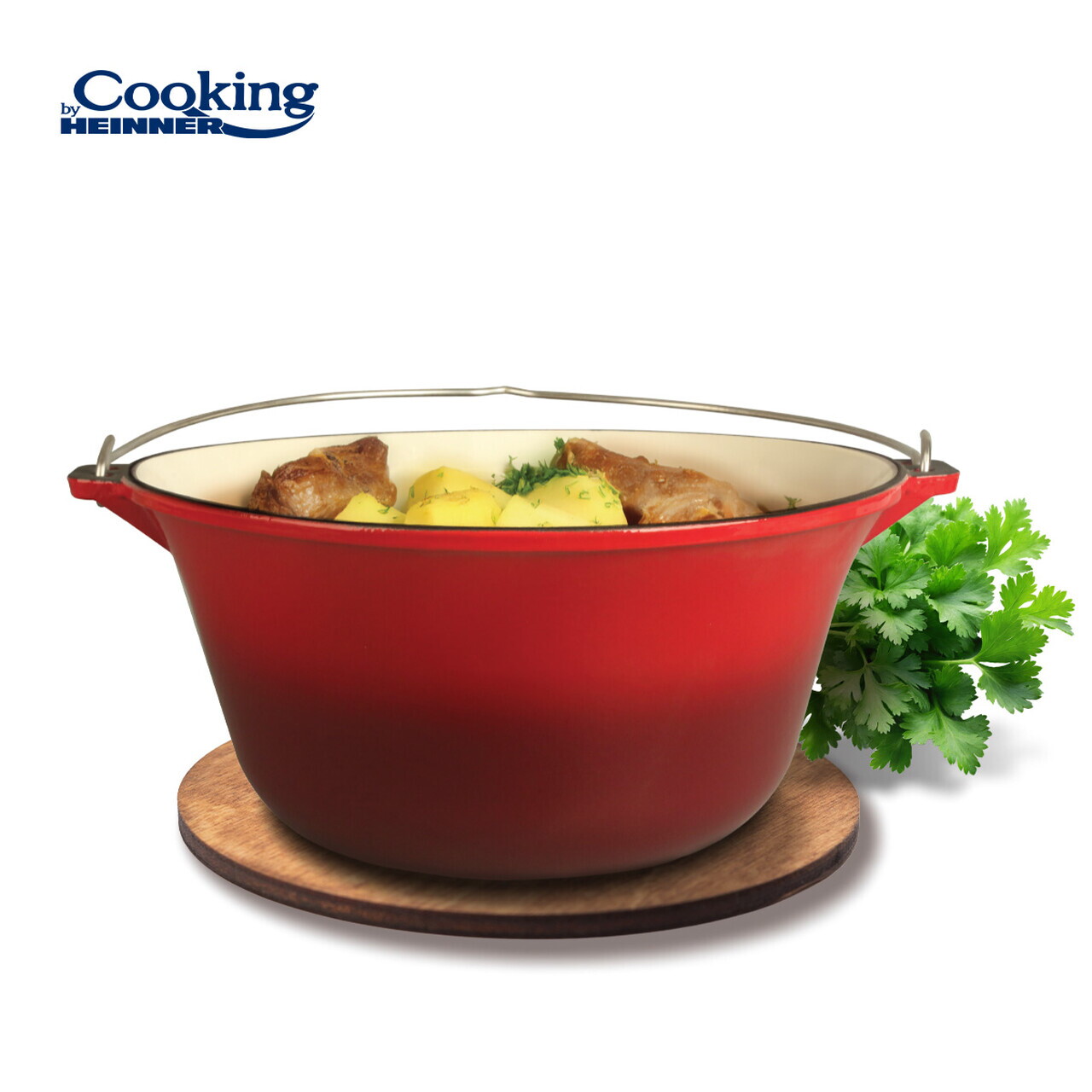 Ceaun Cooking by Heinner, 37x17.5 cm, 10 L, fonta emailata, rosu — imaginea 2