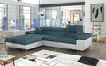 Coltar extensibil stanga 4 locuri ELTAP, Armd-68, Armando, 289x203x85 cm, lemn/poliester, albastru/alb