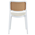 Scaun de gradina Poetica, Pakoworld, 42x52x81 cm, polipropilena cu protectie UV, alb/bej