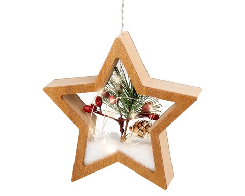 Decoratiune luminoasa star, lumineo, 18x4.5x17 cm, mdf