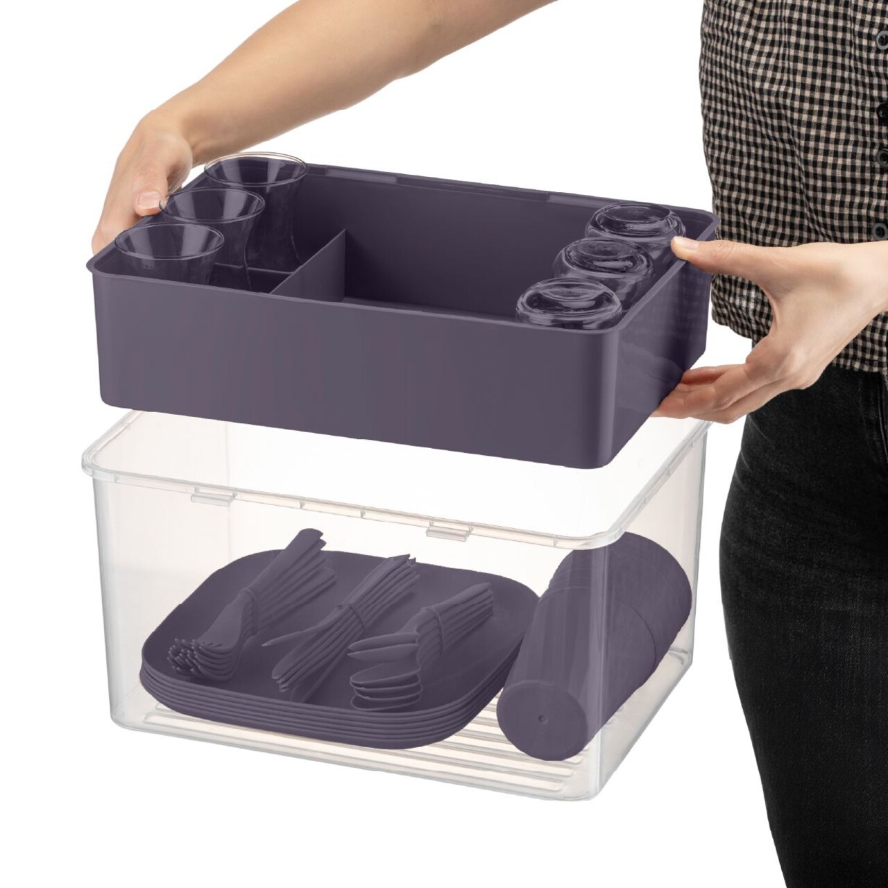 Set de picnic, Hermia, 964FRM6101, Dimensiune furculiță: 18,5 cm (6 bucăți), Mov - imagine 2