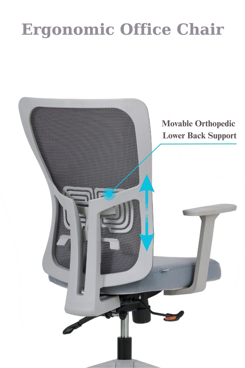 Set scaune de birou (2 piese), Hanah Home, Lumbar 108, Plastic, Gri - view 9
