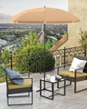 Umbrela pentru terasa, gradina, plaja Songmics, D160 cm, protectie solara UPF 50+, maro