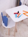 Set masa si scaun pentru copii, Bambini, Bunny Two Chair Set, Albastru / Alb