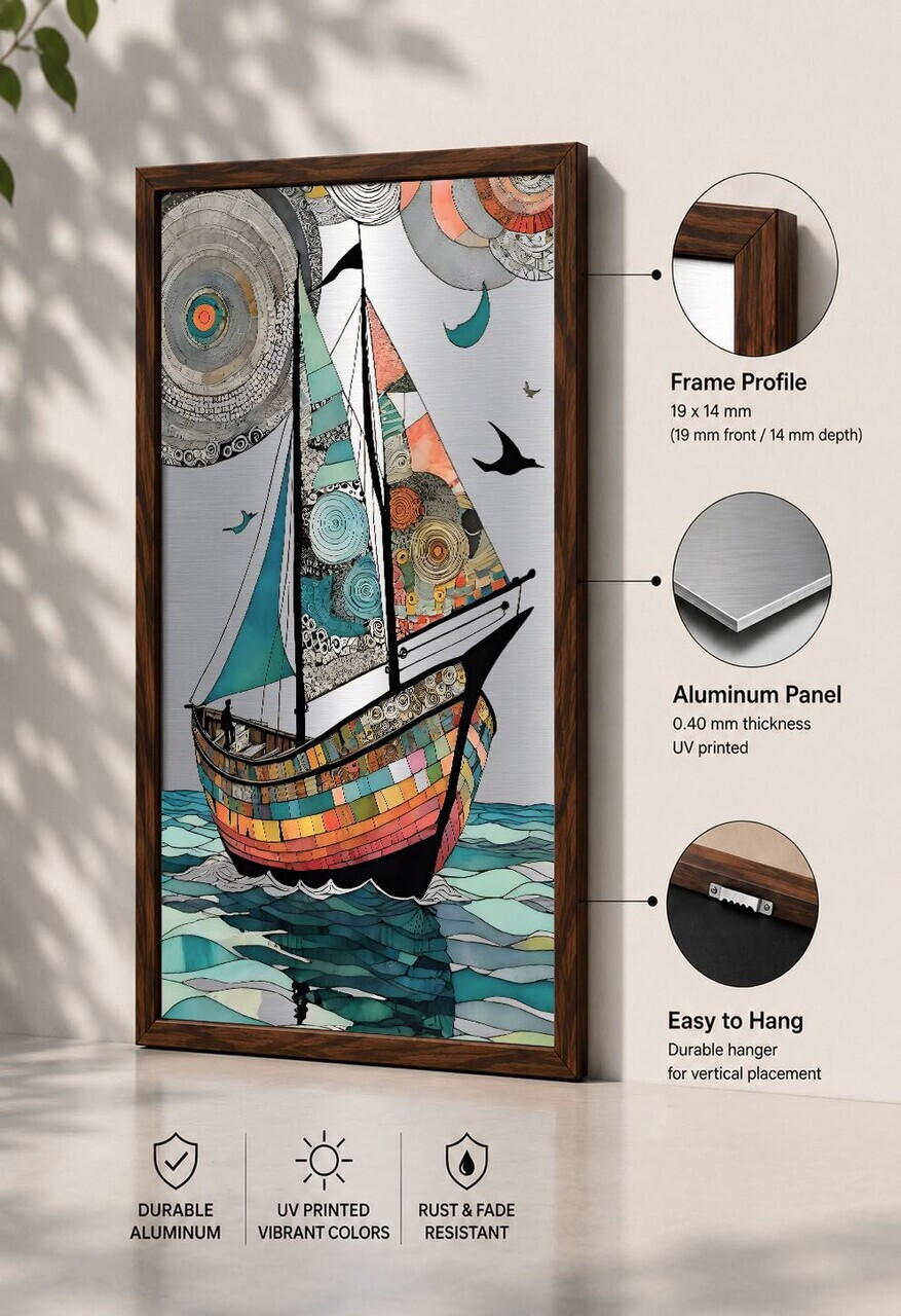 Tablou decorativ, Ahsalct-014, Cadru: 100% PVC (Grosime: 2 cm), Multicolor — imaginea 3