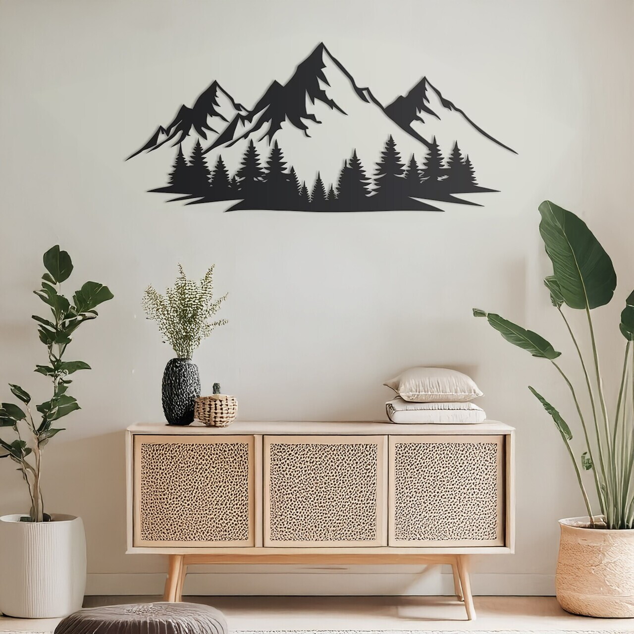 Decoratiune de perete, DCV-1062-MT, 70 x 30 cm, Negru — imaginea 3