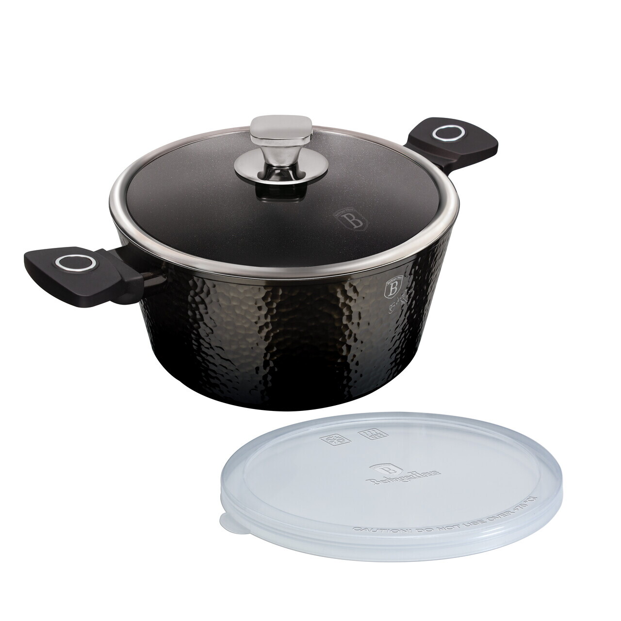 Oala cu capac Berlinger Haus, Primal Gloss, 28 cm, 6.1 L, aluminiu forjat, negru - imagine 11