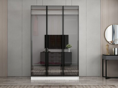Dulap pentru haine, Hanah Home, Nisa, 135x210x52 cm, Alb