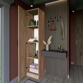 Dulap pentru haine, Miwood, Yaman 1 Door, 40x182x47 cm, PAL, Maro