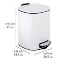 Cos de gunoi, Wenko, Alassio, 20.5 x 24.5 x 27 cm, 5 L, inox/polipropilena, alb/negru
