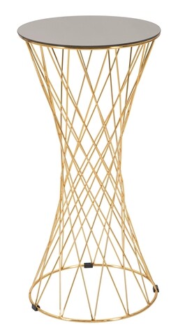 Masuta inalta, Mauro Ferretti, End Tall, Ø 40 x 80 cm, fier/sticla, auriu/bronz Masute living