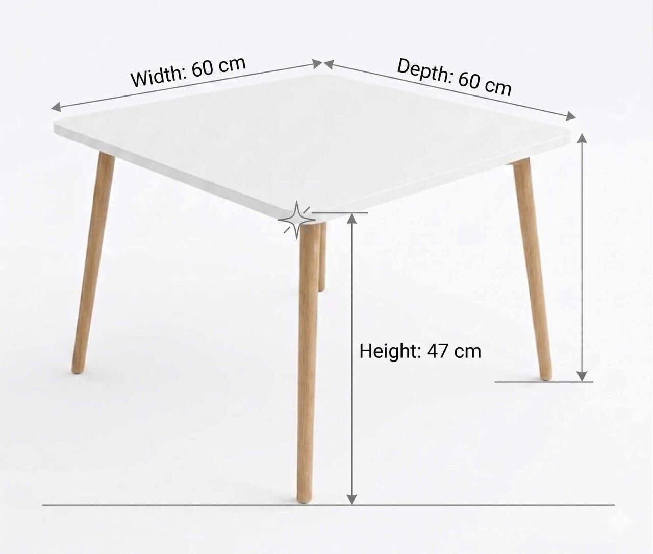 Masuta de cafea, Hanah Home, Peka-249, 60x47x60 cm, PAL, Alb — imaginea 2