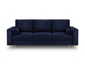 Canapea extensibila, Mimosa, Mazzini Sofas, 3 locuri, cu lada de depozitare, 220x100x92 cm, catifea, albastru regal