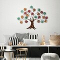 Decoratiune de perete, Maple, Metal, Dimensiune: 115 x 90 cm, Verde / Roșu / Maro