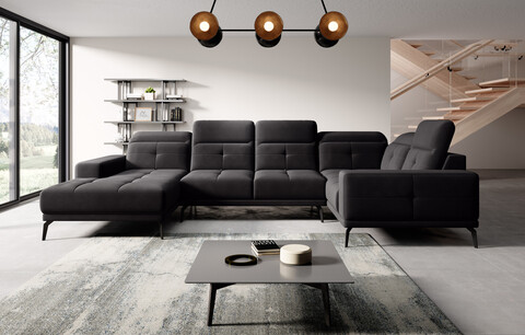 Coltar dreapta 6 locuri ELTAP, RT-10VE, Neviro, 350x201x77 cm, lemn/poliester, negru