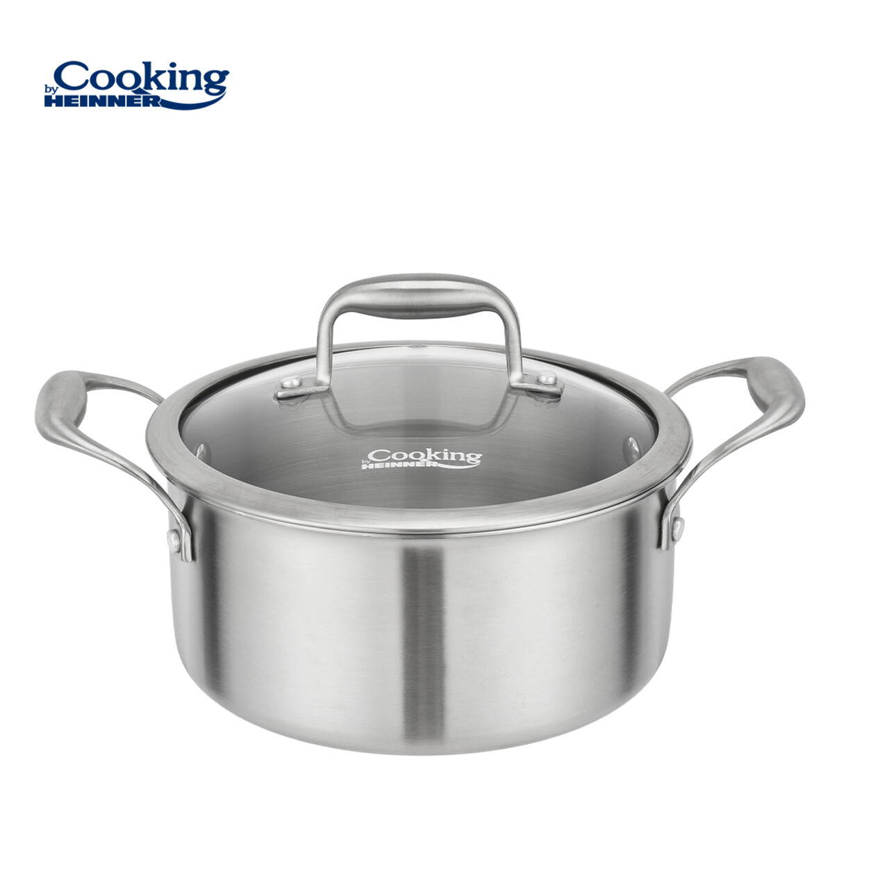 Semioala cu capac Atomic3, Cooking by Heinner, 20x10 cm, 2.8 L, inox/sticla, argintiu - imagine 2