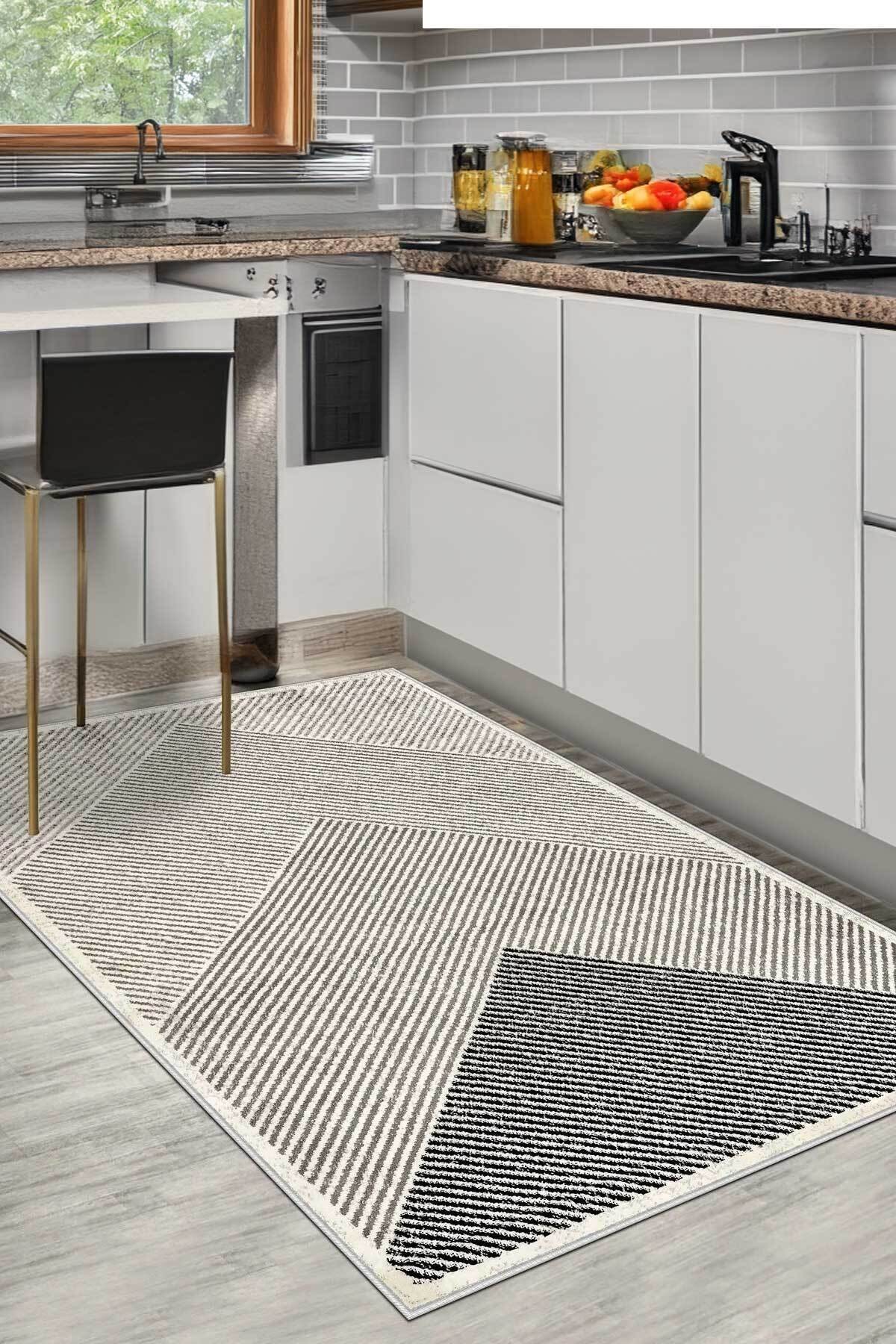 Covor, CLR-5088-MUTFAK-25, 140x200 cm, Poliester, Bej