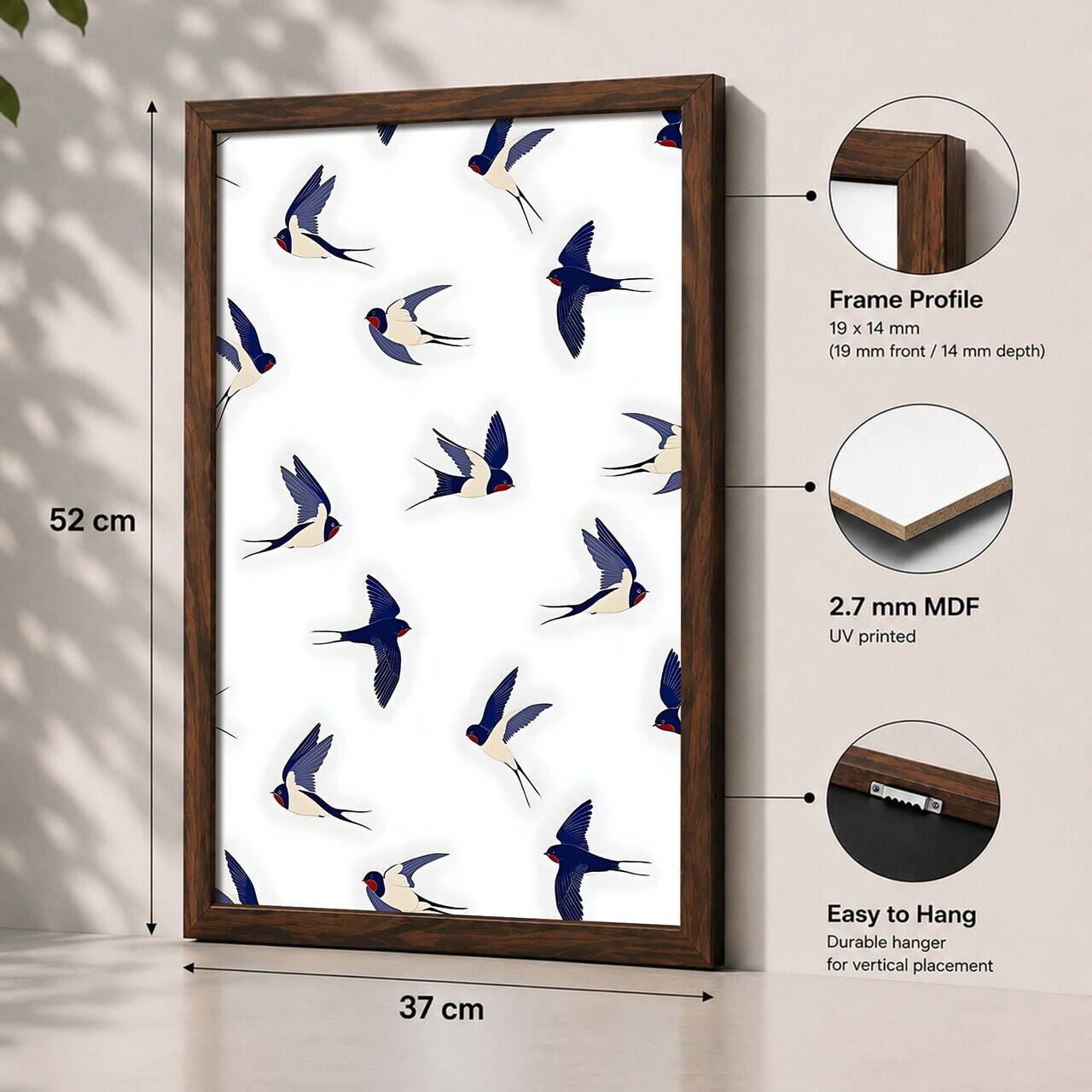 Tablou decorativ, 3752KACT-046, Fundal: 100% MDF (Grosime: 2,7 mm) Vopsire: Imprimare UV, Multicolor — imaginea 2