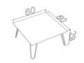 Masuta de cafea Mingitav Illia, 60 x 60 x 29 cm, PAL/metal, alb