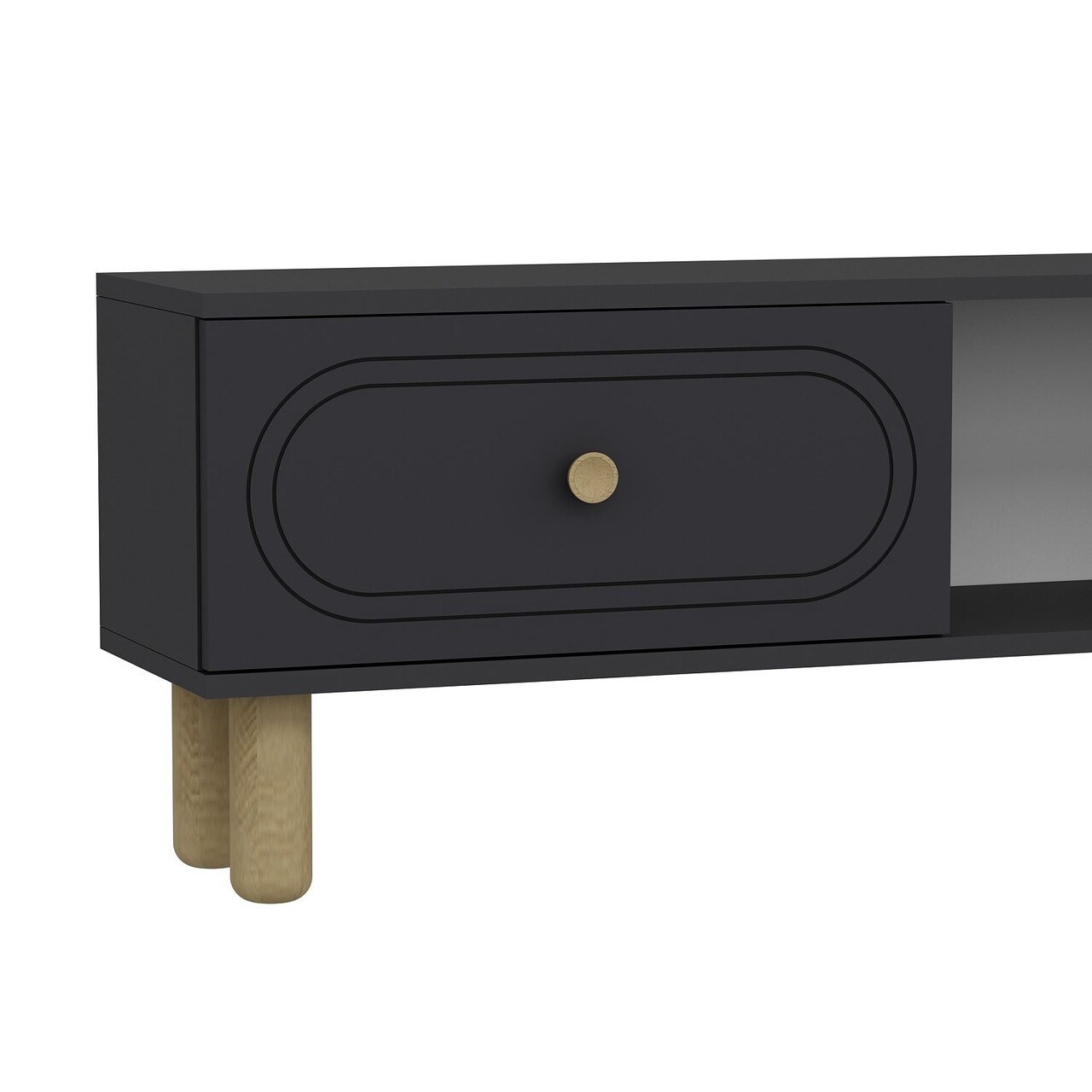 Comoda TV, Hanah Home, Polen Bohem, 150x44.6x29.6 cm, PAL , Antracit - imagine 5