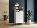 Comoda ELTAP, Dullum, 60x40x115 cm, MDF, alb