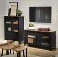 Bufet inferior Industrial, Vasagle, 100 x 35 x 55.5 cm, otel/PAL, maro rustic/negru