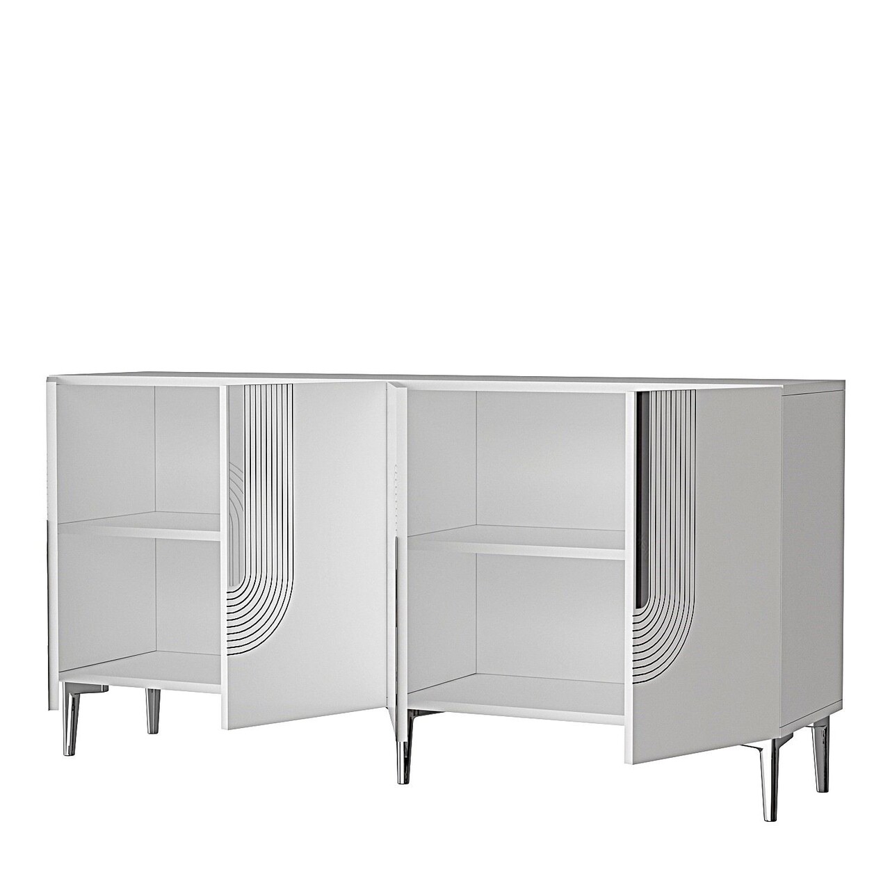 Consola, Hanah Home, Meyra 150, 150x75x32 cm, PAL , Alb / Argintiu - view 4