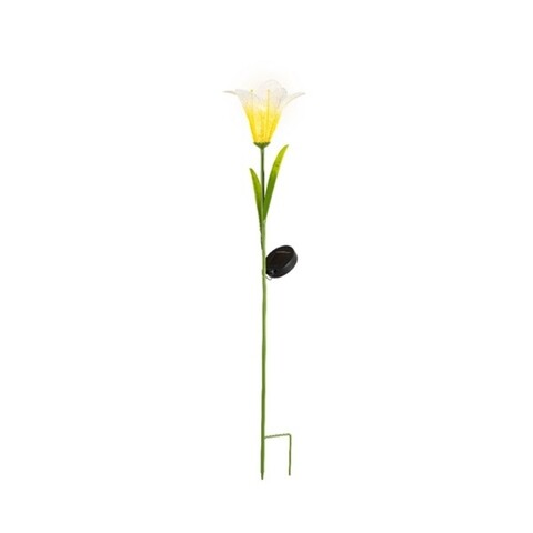Lampa de gradina Lily, Lumineo, 17x17x82.5 cm, metal, alb/galben 17x17x82.5
