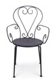 Scaun pentru gradina Etienne, Bizzotto, 49x49x89 cm, otel, invelis e-coating, finisaj mat, gri carbune